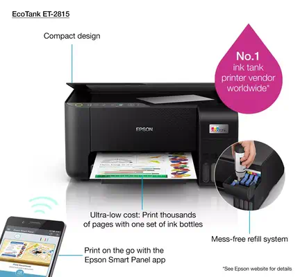 Epson EcoTank ET-2815 Jet d'encre A4 5760 x Epson - visuel 1 - hello RSE - Économies à long terme
