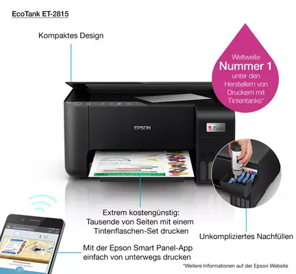 Epson EcoTank ET-2815 Jet d'encre A4 5760 x Epson - visuel 1 - hello RSE - Dites adieu aux cartouches
