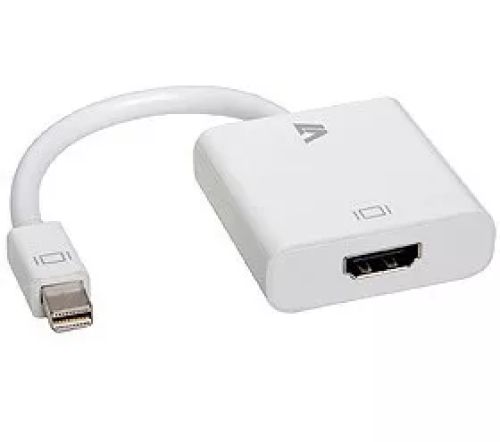 Revendeur officiel Câble pour Affichage V7 Adaptateur vidéo Mini-DisplayPort mâle vers HDMI femelle, blanc