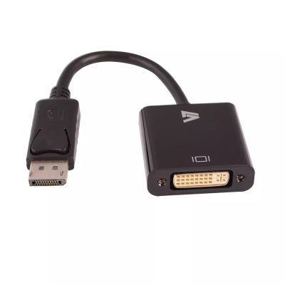 Revendeur officiel V7 Adaptateur vidéo DisplayPort mâle vers DVI-I femelle, noir