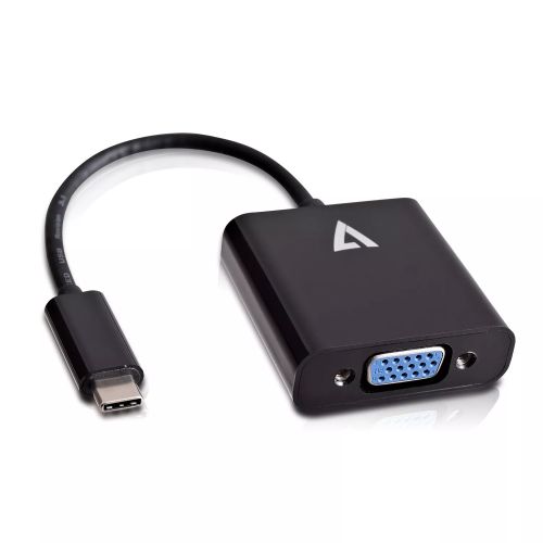 Revendeur officiel Câble pour Affichage V7 Adaptateur USB-C(m) vers VGA(f) Noir