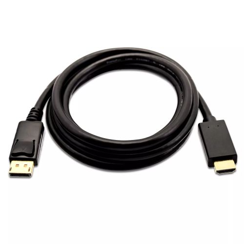 Revendeur officiel V7 Mini DisplayPort mâle vers HDMI mâle, 2 mètres, 6,6 pieds, unidirectionnel depuis le DisplayPort noir, résolution vidéo Full 1080P
