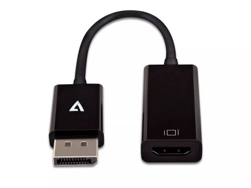 Revendeur officiel Câble pour Affichage V7 Adaptateur vidéo DisplayPort mâle vers HDMI femelle, noir