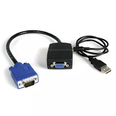 Revendeur officiel StarTech.com Câble répartiteur vidéo VGA alimenté par USB - 1x VGA (Mâle) vers 2x VGA (Femelle) - Noir