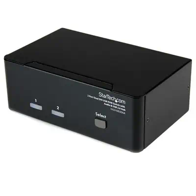Commutateur KVM USB et double DVI à 2 ports avec audio et hub USB 2.0 - StarTech - Switchs et Hubs - visuel 1