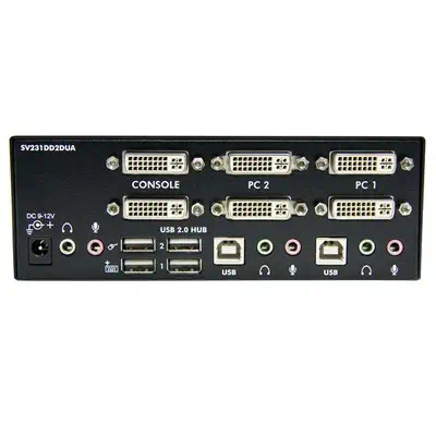 Commutateur KVM USB et double DVI à 2 ports avec audio et hub USB 2.0 - StarTech - Switchs et Hubs - visuel 2