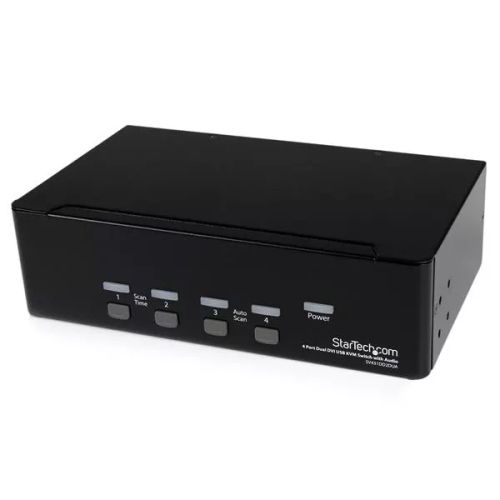 Vente StarTech.com Switch KVM USB 2 Ecrans DVI pour 4 Ordinateurs avec Audio - Commutateur KVM au meilleur prix