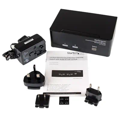 Switch KVM USB 2 ports DVI VGA avec audio - Commutateur concentrateur USB 2.0 - StarTech - Switchs et Hubs - visuel 1