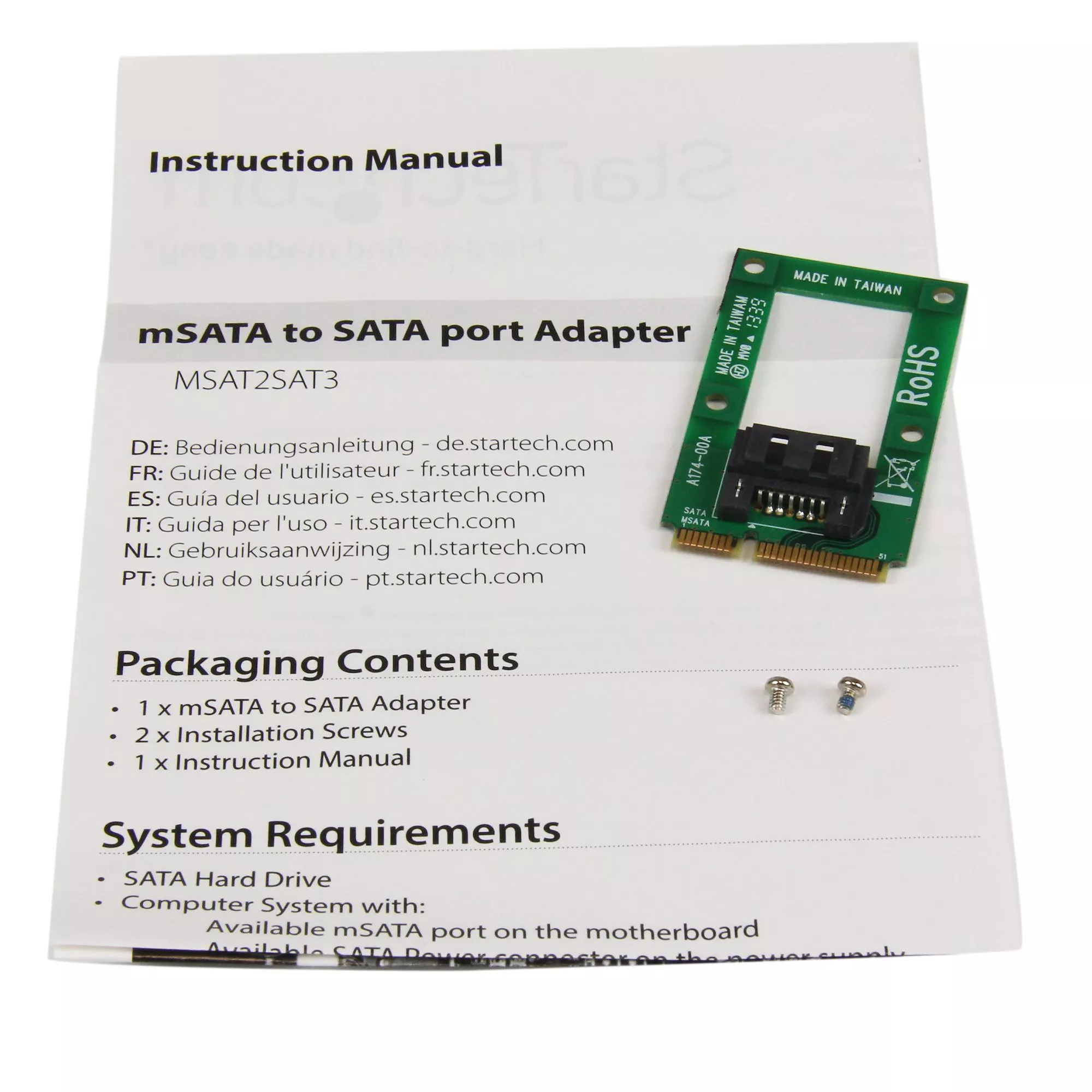 Achat StarTech.com Adaptateur mSATA vers DD / SSD SATA sur hello RSE - visuel 3