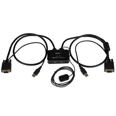 Switch KVM USB VGA à 2 ports - Commutateur KVM alimenté par USB avec câbles et commutateur à distanc - StarTech - Switchs et Hubs - visuel 6