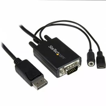 Revendeur officiel Câble pour Affichage StarTech.com Câble adaptateur DisplayPort vers VGA de 2 m avec audio - M/M - 1920x1200 / 1080p