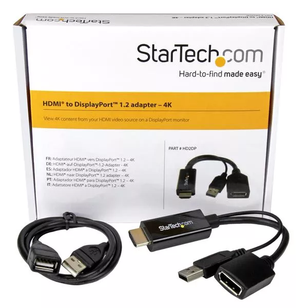 Vente StarTech.com Adaptateur HDMI vers DisplayPort 4K alimenté StarTech.com au meilleur prix - visuel 6