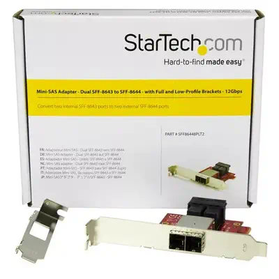 StarTech Adaptateur Mini SAS 2x SFF-8643 interne vers 2x - Câble pour Stockage - visuel 5
