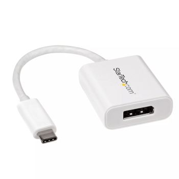 Revendeur officiel Câble pour Affichage StarTech.com Adaptateur vidéo USB-C vers DisplayPort - M/F - 4K 60 Hz - Blanc