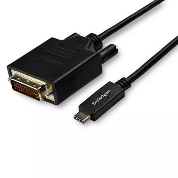 Revendeur officiel Câble USB StarTech.com Câble USB-C vers DVI de 3m - Adaptateur Vidéo 1080p (Single Link) USB Type-C (DP Alt Mode HBR2) vers DVI-Digital - Fonctionne avec TB3 - PC Portable vers Écran DVI