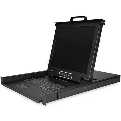 StarTech.com RKCONS1708K support d'ordinateurs 43,2 cm (17") 1280 x 1024 pixels Acier Noir 1U - Switchs et Hubs - visuel 1