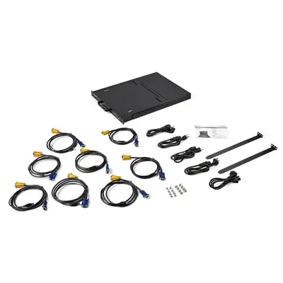 StarTech.com RKCONS1708K support d'ordinateurs 43,2 cm (17") 1280 x 1024 pixels Acier Noir 1U - Switchs et Hubs - visuel 7
