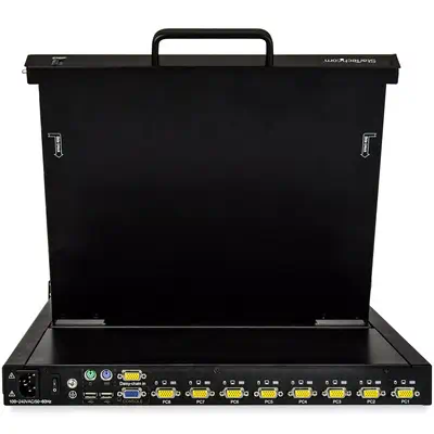 StarTech.com RKCONS1708K support d'ordinateurs 43,2 cm (17") 1280 x 1024 pixels Acier Noir 1U - Switchs et Hubs - visuel 3