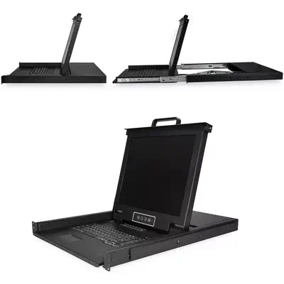 StarTech.com RKCONS1716K support d'ordinateurs 43,2 cm (17") 1280 x 1024 pixels Acier Noir 1U - Switchs et Hubs - visuel 2