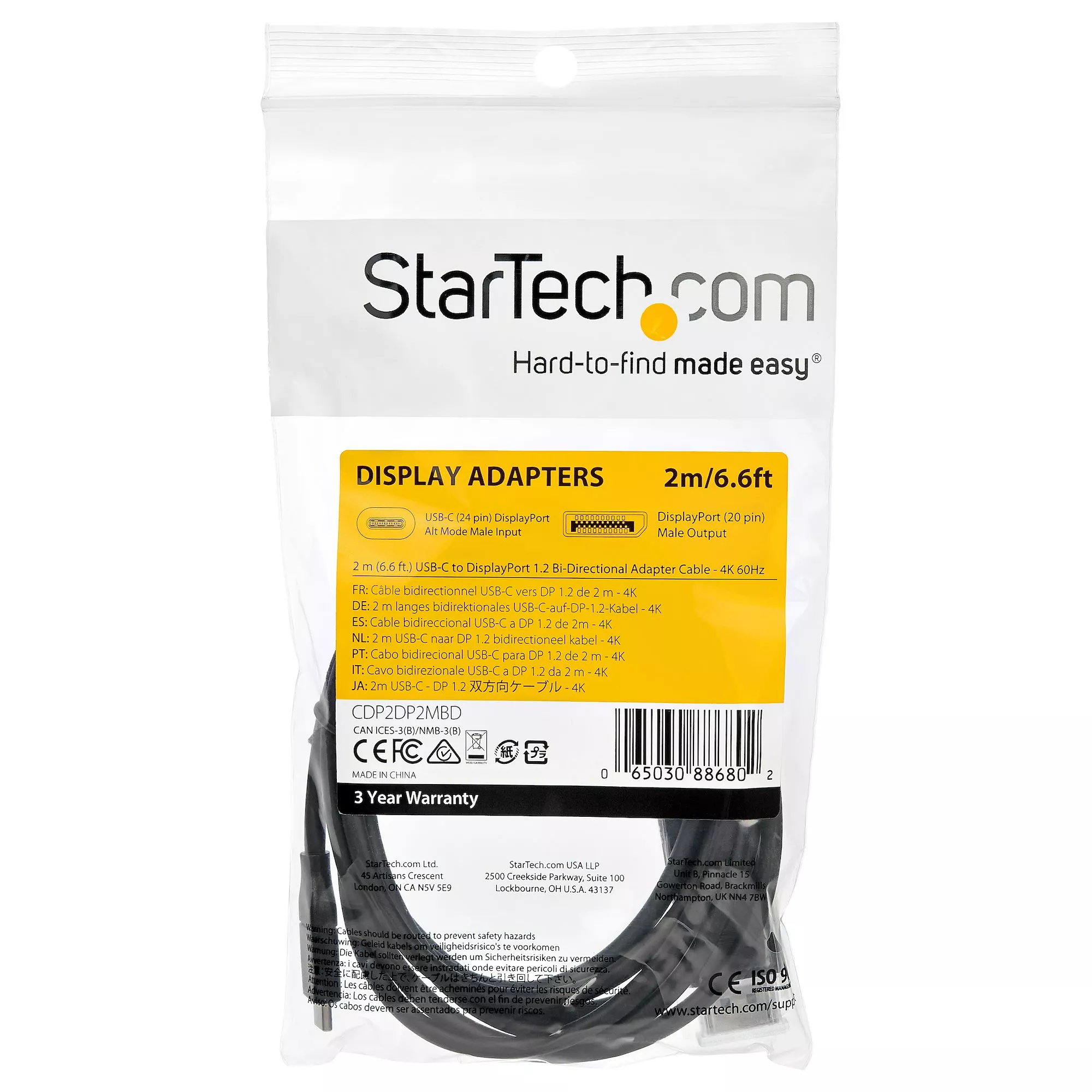 Achat StarTech.com Câble USB Type-C vers DisplayPort 1.2 sur hello RSE - visuel 5