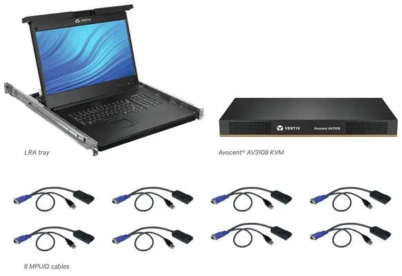 Vertiv Avocent 8 Ordinateur(s) - 47 cm (18,5") LED - UXGA - Switchs et Hubs - visuel 1