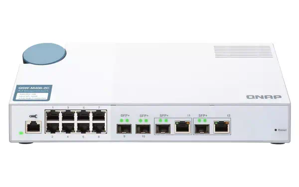 QNAP QSW-M408-2C commutateur réseau Géré L2 10G Ethernet QNAP - visuel 1 - hello RSE - Déploiement flexible avec plusieurs ports 10G SFP+ fibre et Gigabit