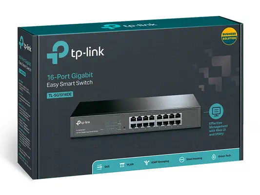 TP-Link TL-SG1016DE Géré L2 Gigabit Ethernet (10/100/1000) 1U TP-Link - visuel 1 - hello RSE - Passez au vert avec votre Ethernet