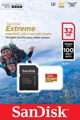 SanDisk Extreme 32 Go MicroSDHC UHS-I Classe 10 - Sandisk - Carte Mémoire - visuel 3