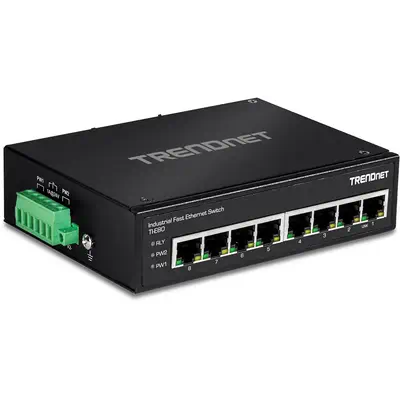 Trendnet TI-E80 commutateur réseau Non-géré Fast Ethernet (10/100) Noir - Switchs et Hubs - visuel 2