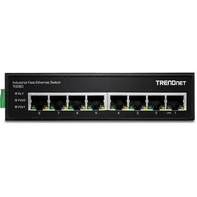 Trendnet TI-E80 commutateur réseau Non-géré Fast Ethernet (10/100) Noir - Switchs et Hubs - visuel 3