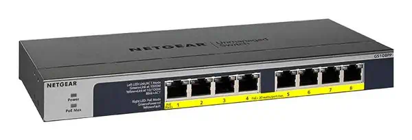NETGEAR GS108PP Non-géré Gigabit Ethernet (10/100/1000) Connexion Ethernet, Netgear - visuel 1 - hello RSE - Connectivité instantanée et performances haute fiabilité