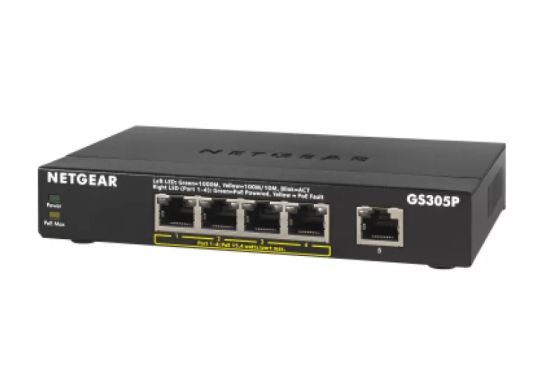 Achat Switchs et Hubs NETGEAR GS305P 5-Port Gigabit PoE Unmanaged Switch with 4 PoE ports sur hello RSE