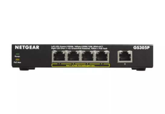 Vente NETGEAR GS305P 5-Port Gigabit PoE Unmanaged Switch with NETGEAR au meilleur prix - visuel 2