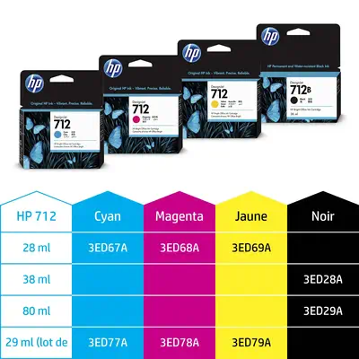 Cartouche d'encre DesignJet HP 712, magenta, 29 ml - Cartouches d'encre - visuel 1