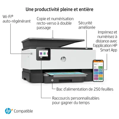OfficeJet Pro 9012e Sans fil All-in-One Couleur Imprimante, HP - visuel 1 - hello RSE - Sécurité améliorée