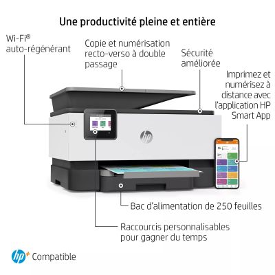 Imprimante Tout-en-un HP OfficeJet Pro 9010e, Couleur, Imprimante HP - visuel 1 - hello RSE - Raccourcis personnalisables sur votre téléphone ou votre imprimante