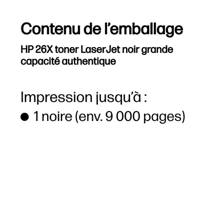 HP 26X toner LaserJet noir grande capacité authentique - Toner - visuel 2