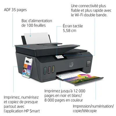 Smart Tank Plus 655 Sans fil All-in-One Couleur Imprimante, Copieur, Scanner - HP - Multifonctions Jet d'encre - visuel 9