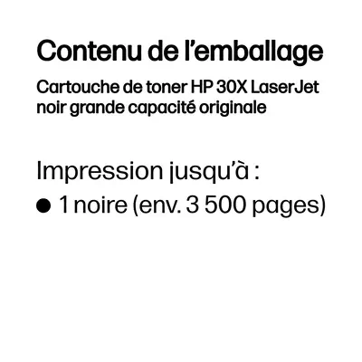 Cartouche de toner HP 30X LaserJet noir grande HP - visuel 1 - hello RSE - L'union fait la force. De meilleurs résultats
