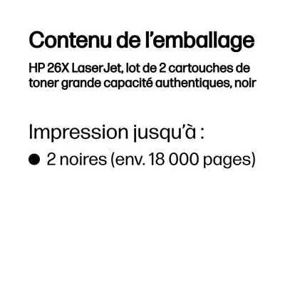 26X LaserJet, lot de 2 cartouches de toner grande capacité authentiques, noir - HP - Toner - visuel 2