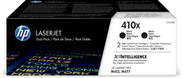 410X LaserJet, lot de 2 cartouches de toner HP - visuel 1 - hello RSE - Produisez plus de pages de qualité professionnelle sur votre imprimante HP ou multifonction HP