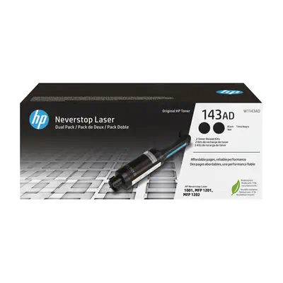 Kit de recharge de toner noir Neverstop authentique HP 143AD (double pack) - Toner - visuel 2