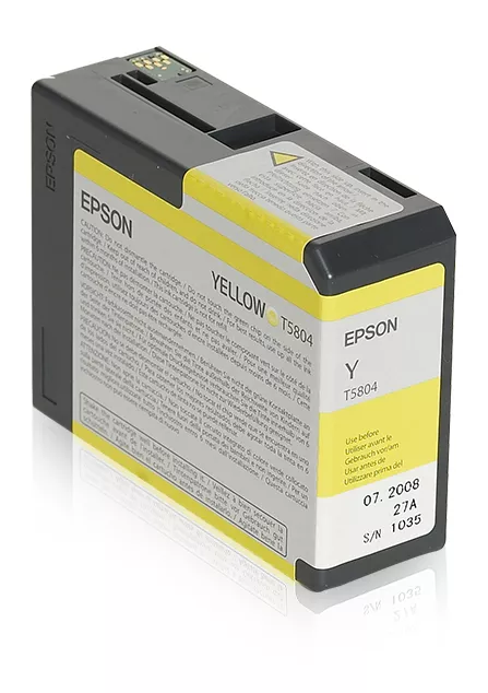 Revendeur officiel Autres consommables EPSON T5804 cartouche de encre jaune capacité standard