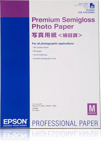 Vente Epson Pap Photo Premium Semi-Glacé 251g 25f. A2 (0,420x0 au meilleur prix