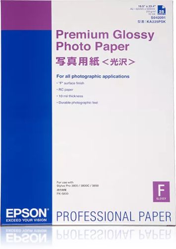 Achat EPSON PREMIUM brillant photo papier inkjet 250g/m2 A2 25 - 0010343861275