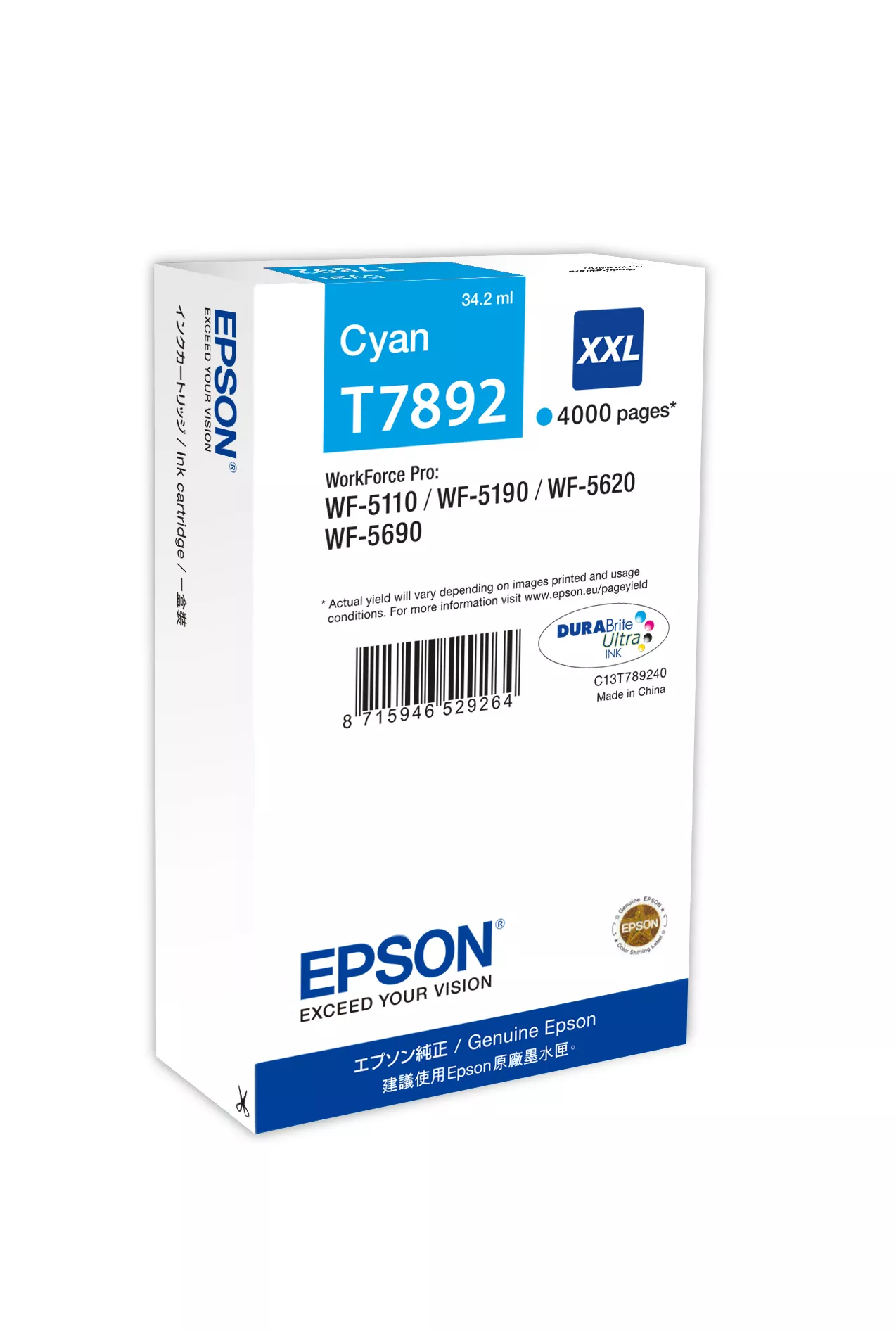Achat Cartouches d'encre EPSON T7892 cartouche d encre cyan très haute capacité 4 sur hello RSE