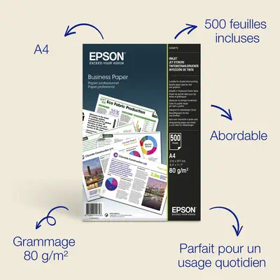 Papier professionnel A4 Jet d’Encre Epson 80 g/m2, 500 feuilles - visuel 6