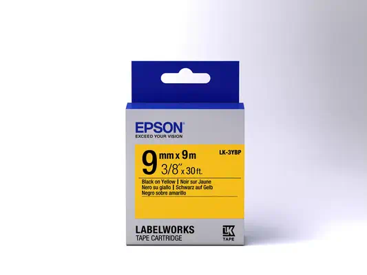 LK-3YBP - Couleur Pastel - Noir sur Jaune - 9mmx9m - Epson - Papier - visuel 2
