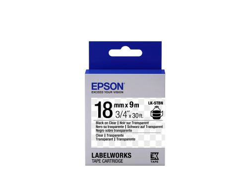 Vente Papier Epson LK-5TBN - Transparent - Noir sur Transparent - 18mmx9m
