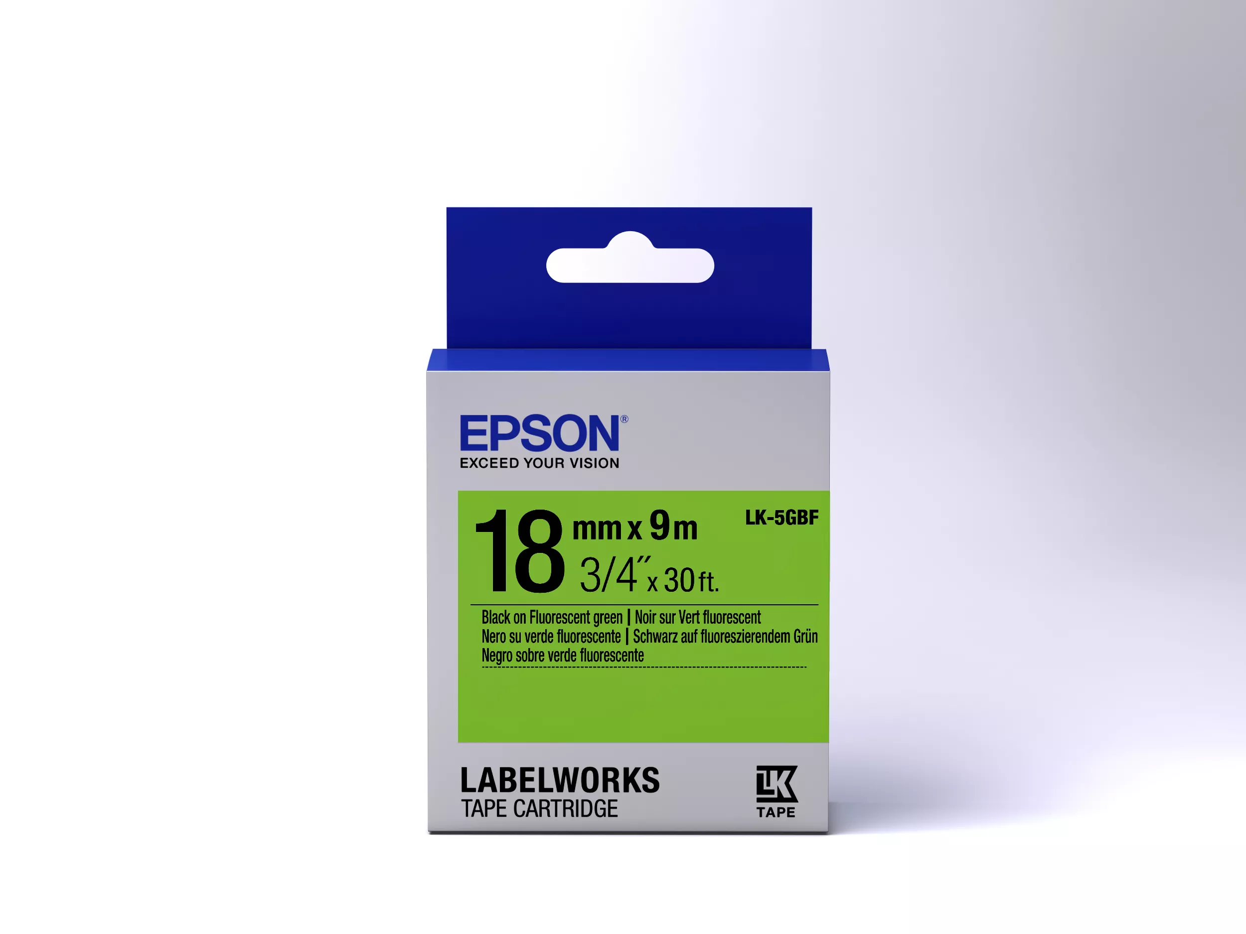 Vente Epson LK-5GBF - Fluorescent - Noir sur Vert Epson au meilleur prix - visuel 2